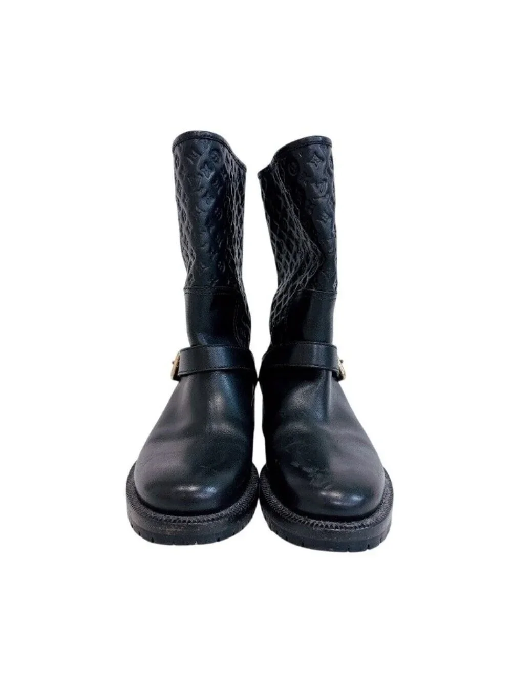 Louis Vuitton Monogram Leather Boots Black